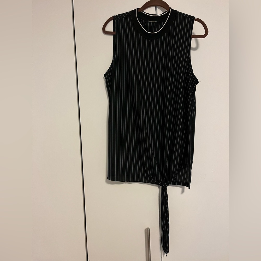 Tahari Stripe Sleeveless Blouse